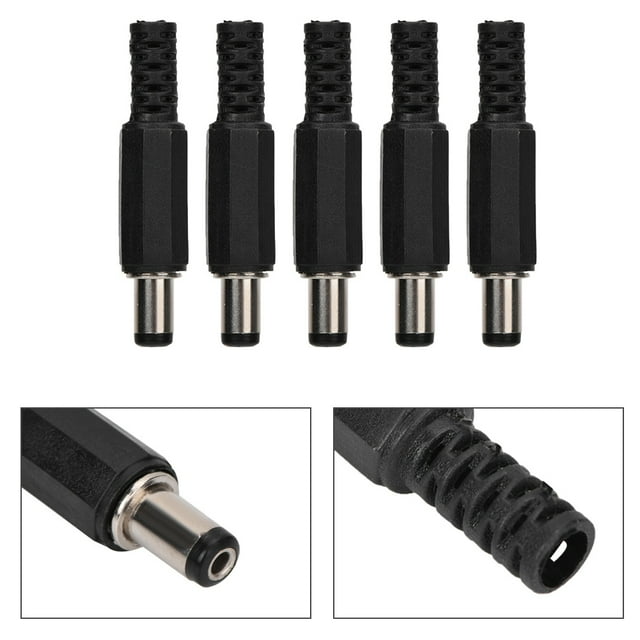 Male DC Power Plug, For Installation Stereo Headphone Socket ABS DC Power Plug Power Plug, 5pcs For Home