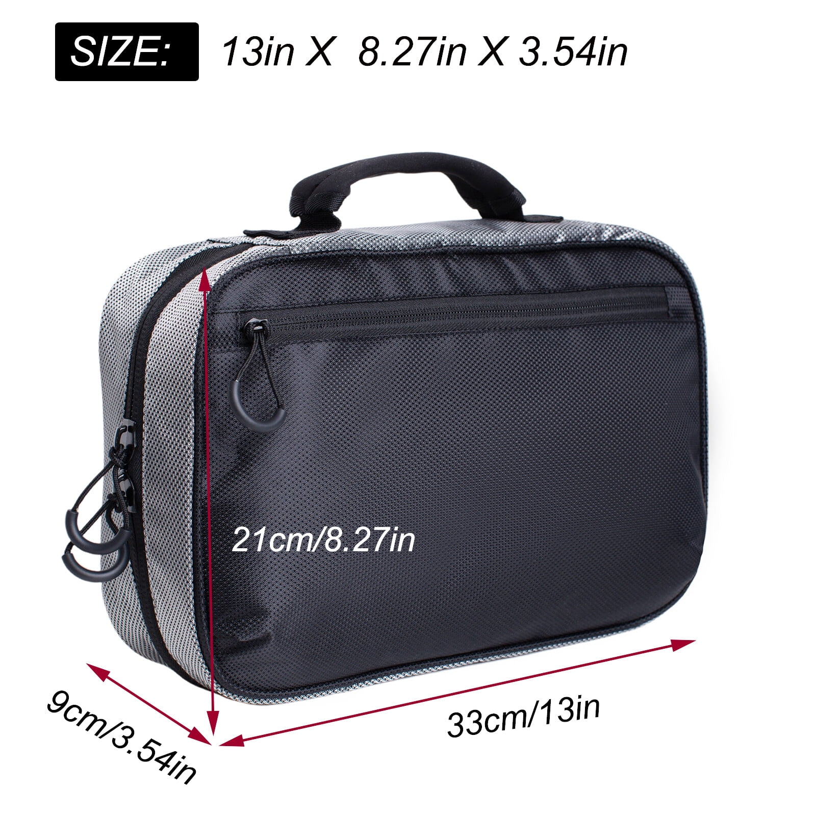 Kylebooker Soft Plastic Bait Storage Bag 6 Soft Bait Binder Compartments Water-Resistant Tackle Binder Organize for Lines, Hooks, Sinkers（Black）
