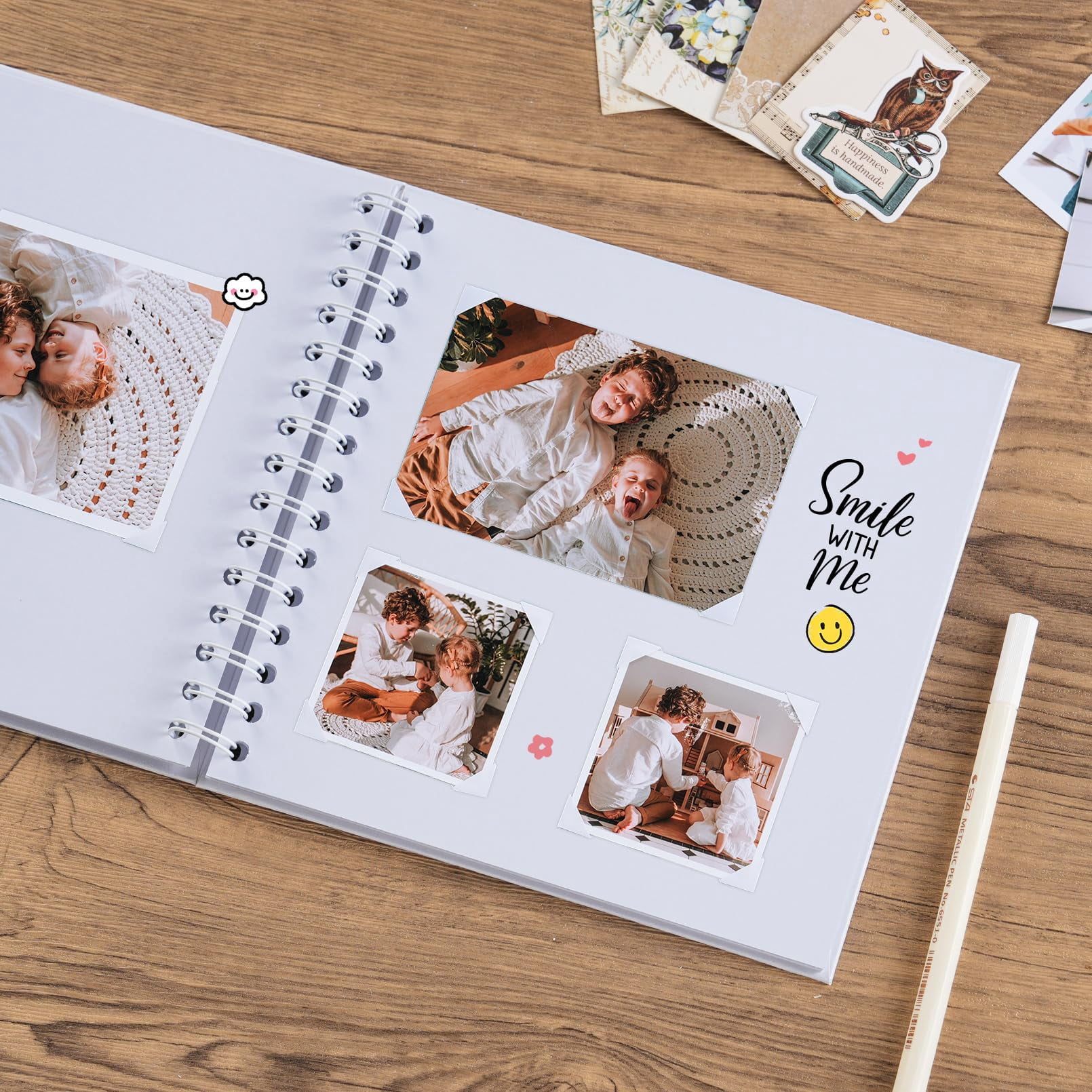Lanola DIY Scrapbook Album Hardcover Kraft Paper Scrap Book Photo Albums Memory Book for Wedding and Anniversary Family