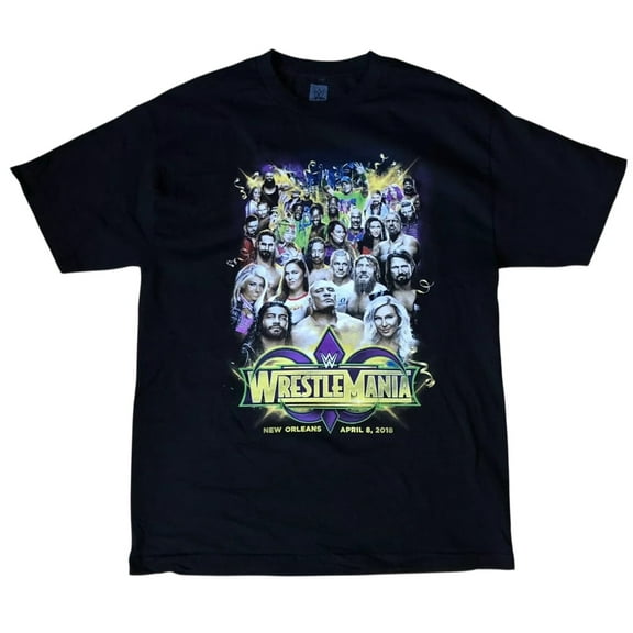 2018 WWE Wrestlemania 2018 New Orleans Mens Tshirt Medium