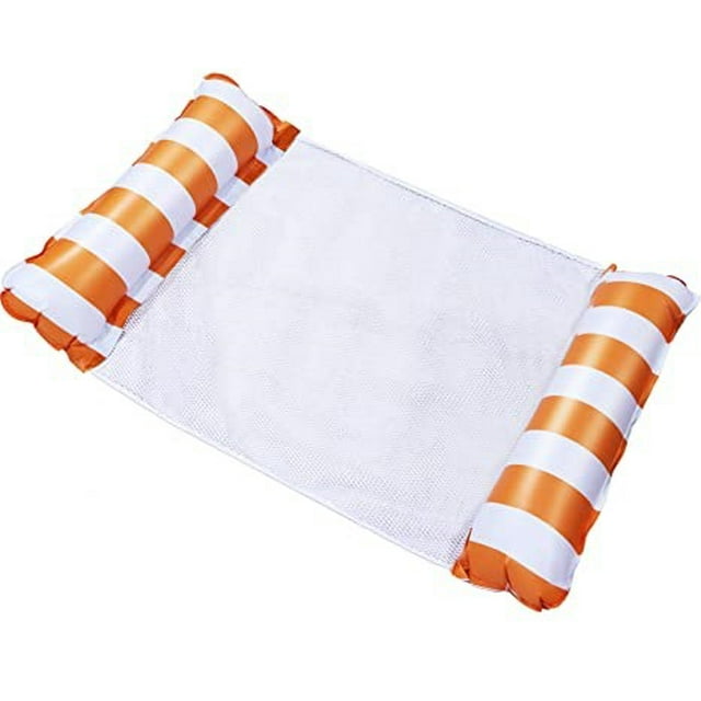Orange Inflatable Pool Mattress, Inflatable Floating Hammock, Water Hammocks, 4 in 1 Pool Float, Floating Inflatable Hammock, Portable Beach Water Hammock, for Beach, Party, Vacation