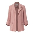 thumbnail image 3 of MixMatchy Women's Roll Up Sleeve Buttonless Stretchy Open Blazer, 3 of 7