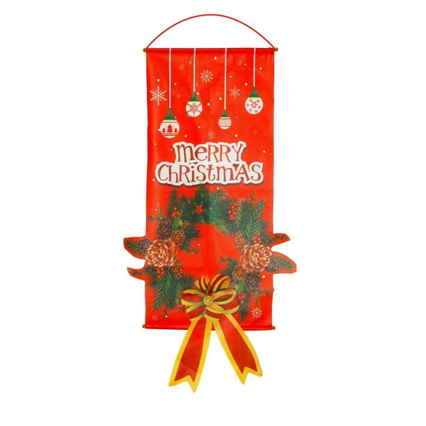 XWSHYW Decoraciones Navideñas Adornos Navideños Colgante Centro Comercial Techo Escaparate Puerta Ventana Vidrio Pegatina Escena Diseño Tirar Bandera Tirar Flor