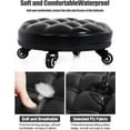 thumbnail image 4 of Low Roller Seat Wheel Stool Chair PU Leather Rolling Stool with 360 Swivel for Home Office Fitness, 4 of 6