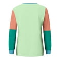 thumbnail image 3 of Scyoekwg Womens Sweatshirt Fall Long Sleeve Pullover Tops Trendy Dressy Casual Fall Winter Clothes Loose Color Block Graphic Sweatshirt Crewneck Patchwork Sweatshirt Womens Clothes(Green,L), 3 of 5