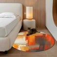 thumbnail image 3 of Round Rugs 3.3 Ft, Burnt Orange Brown Non Slip Area Rugs for Kitchen Bedroom Entryway, Farmhouse Ombre Abstract Mottled Art Washable Carpet Runner Rug Floor Mats for Bedroom Home Decor, 3 of 9