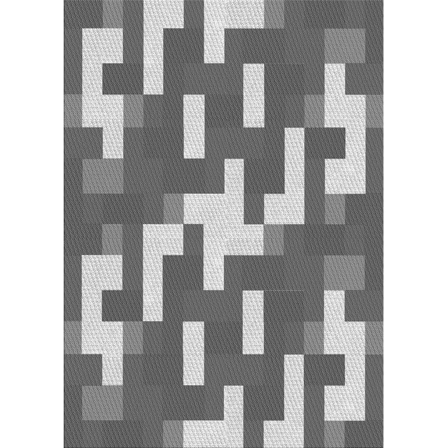 Ahgly Company Tapis d'Intérieur Lavables en Machine Rectangle Transitionnel Gris Nuage Gris, 6' x 9'