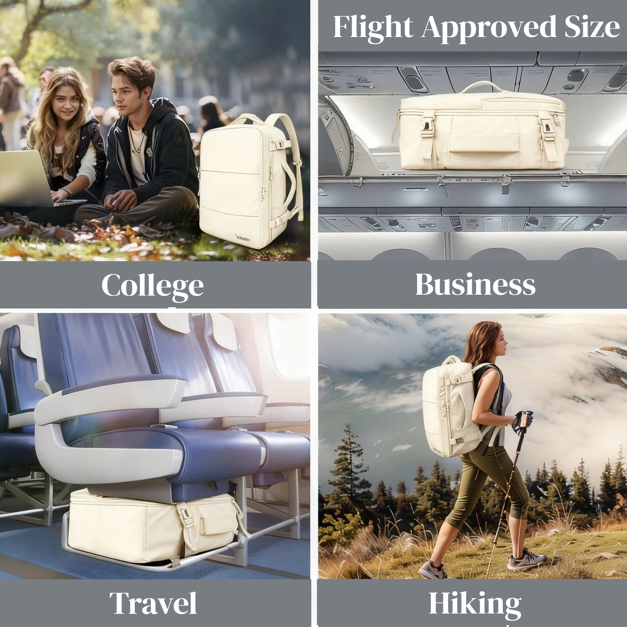 TRANSLINKTravel Backpack for Women Men TSA Carry On with USB Charging Port Weekender Essentials Backpacks fits 15.6" Laptop for Travel Weekender Business Hiking