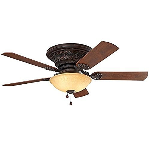 Lynstead 52 In Specialty Bronze Flush, Flush Mount Ceiling Fans With Led Lights