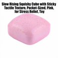 thumbnail image 2 of Slow Rising Squishy Cube with Sticky Tactile Texture, Pocket-Sized, Pink, for Relaxation, Toy, 2 of 3