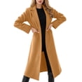 thumbnail image 2 of Mid-length Spring and Winter Long Trench Coat With Belt,Elegant Single Breasted PeaCoat, 2 of 6