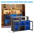 thumbnail image 4 of Wine Bar Cabinet with Wine Rack Glass Holder Kitchen Coffee Cabinet, Sideboard Freestanding Liquor Storage with LED Lights for Kitchen Living Room, Office,Dining Room, 4 of 7