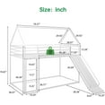 thumbnail image 3 of Bunk Bed Twin Over Twin, Metal Twin Size House Bed with Ladder & Slider, Full Size House Bunk Bed Frame for Bedroom, Convertible Design, No Box Spring Needed, White, 3 of 8