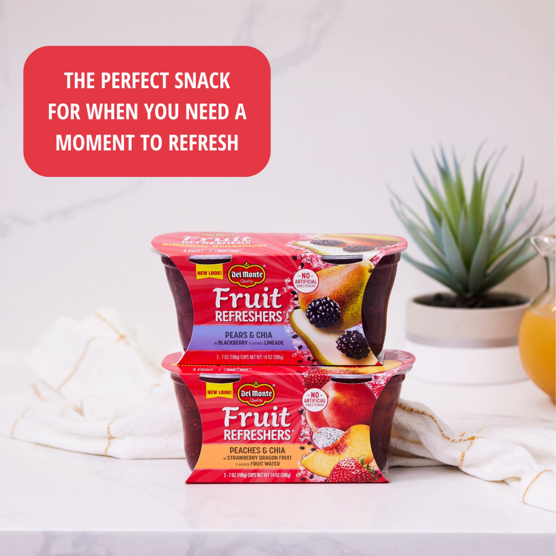 (6 pack) Del Monte Fruit Refreshers Red Grapefruit in Guava flavored Fruit Water, 7 oz Cup (Pack of 2)