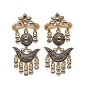 Crunchy Fashion Bollywood Style Traditional Indian Jewelry Gold Plated Meenakari Dangle Earrings for Women || Diwali Gifts for Mom, Wife and Sisters ,Women