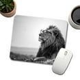 thumbnail image 3 of Cool Lion Wearing Glasses Black White Mouse Pad Low Profile Gaming Mat, 3 of 7