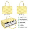 thumbnail image 2 of Large Capacity Tote Bag,Yellow and White Checkered Pattern Handbag Fashion Luxury Tote Bag,15.7"x13"x 5.1" Inches,Laptop Compatible, 2 of 6