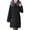 Black, variant on Women's Cotton Jacket - Furry Hood, Neck Protection, Plus Size, Mid Length, Padded Coat