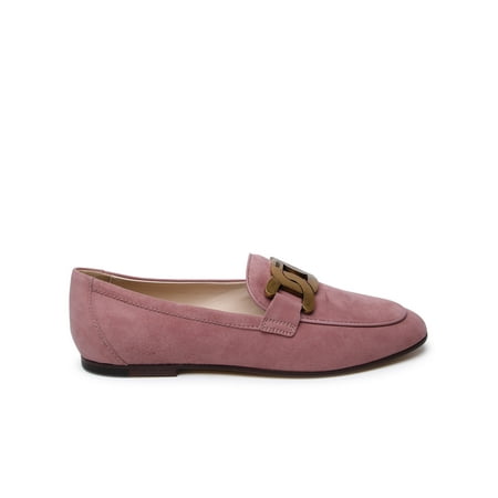 

Tod s Woman Pink Suede Loafers