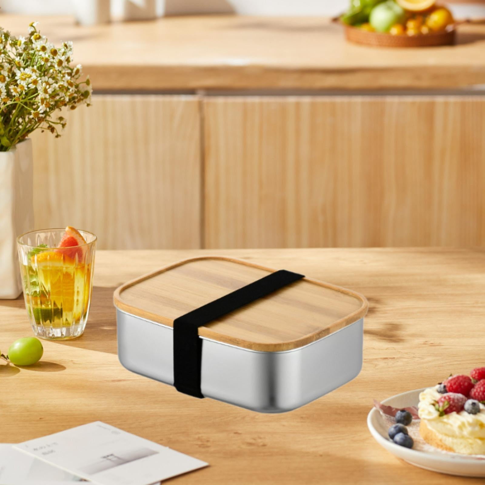 Fiocias Bento Box Food Storage Box Solid 800/1200/1500ml Shatter-resistant Meal Box Food Large