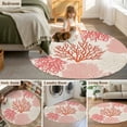 thumbnail image 6 of Red Coastal Round Area Rug 3 FT, Small Kitchen Bathroom Mat, Vintage Coral Ocean Modern Sea Abstract Washable Indoor Outdoor Throw Runner Carpet Non-Shedding Doormat for Table Shower Sofa Entryway, 6 of 9