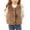 Coffee, variant on Girls Furry Fleece Sleeveless Waistcoat, Solid Leisure Warm Vest Coat, Lightweight Winter Layering Outerwear for Kids Daily Wear 10-11 Years