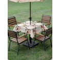 thumbnail image 4 of Outdoor Tablecloth with Umbrella Hole for Patio/Picnic/Party/Camping, Spring Botanical Waterproof Table Cloth Square Cover Washable, Rustic Summer Fruits Floral (54"x 54"), 4 of 9