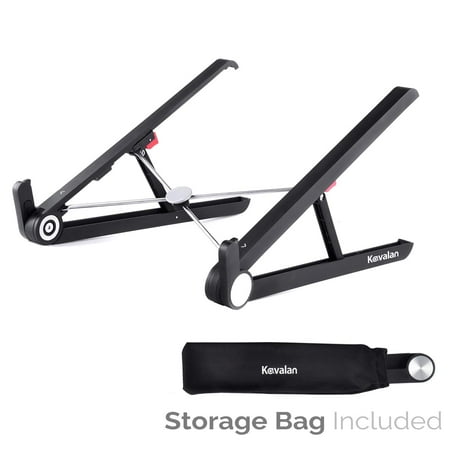 - Kavalan Portable Laptop Stand, Foldable Desktop Light Weight Notebook Holder, Adjustable Eye-Level Ergonomic Height Design for MacBook Pro Air, Chromebook and More_Storage Bag Included (Black)