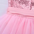 thumbnail image 5 of Miutii Big Girls Sleeveless Mock Neck Shiny Sequins Mesh Splice Ballet Dance Gymnastic Leotard Tutu Dress Pink 4-5, 5 of 7