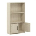 thumbnail image 4 of Pemberly Row 3-Tier Bookcase with 2 Doors Storage Cabinet in Metropolitan Pine, 4 of 6