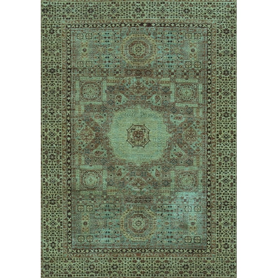 Ahgly Company Indoor Rectangle Abstract Light Blue Modern Area Rugs, 2' x 4'