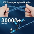 thumbnail image 5 of USB C Cable,USB C to USB C Cable 6ft Right Angle 90 Degree FiveBox Nylon 100W PD Type C Fast Charging Cord USB C to Type C Charger Cables for Samsung,Blue, 5 of 7