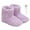 Purple, variant on Men’s Women's Slipper-Boots-Winter-Fleece-House-Slippers Knitted Indoor Flat Warm Wool Booties Pull On Memory Foam Outdoor Anti-Slip Ankle Bedroom Boot Slippers