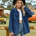 thumbnail image 2 of Women'S Button-Down Vintage Ripped Blue Denim Jacket  XXL, 2 of 8