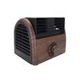 thumbnail image 3 of Mini ventilador de escritorio portátil de grano de madera de 3 velocidades ventilador de refrigeración silencioso Retro para decoración de oficina en casa enchufe de EE. UU. Yuarrent HA002070-01B, 3 of 6