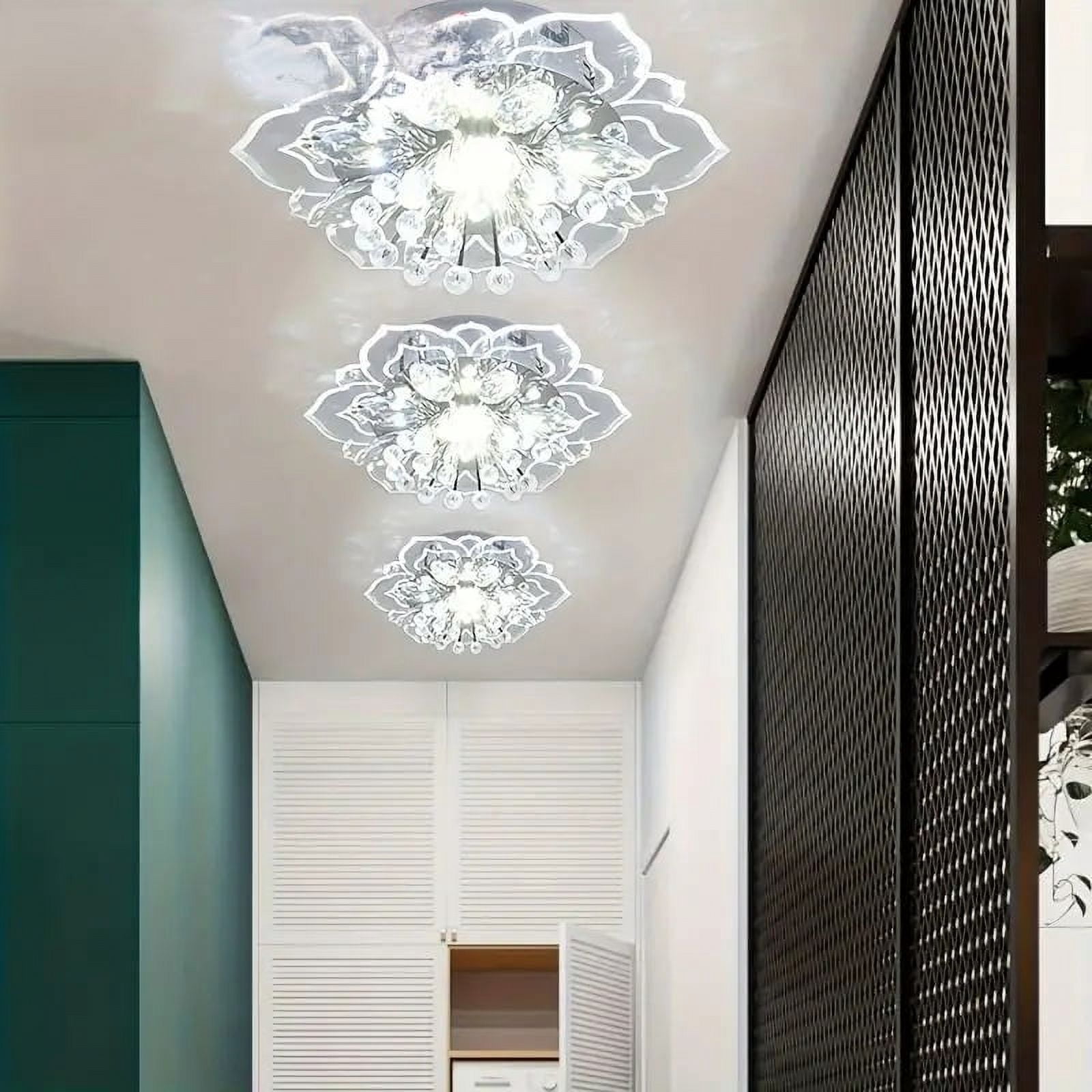 LED Ceiling Light Aisle Corridor Crystal Chandelier  Porch Pendant Lamp for Living Room Bedroom Indoor Lighting Decor
