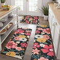 thumbnail image 2 of Multicolored Pioneer Flower Kitchen Rugs Sets Of 3,Kitchen Runner Rugs Non Skid Washable,Decorative Kitchen Floor Mats for Kitchen,Sink,Laundry,17"x30"+ 17"x47" + 17"x59", 2 of 6