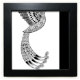 thumbnail image 1 of Bird Paint Running Long Feather Black Square Frame Picture Wall Tabletop, 1 of 3
