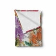 thumbnail image 2 of Floral Soft Flannel Fleece Throw Blanket, Chaotic Design Illustration of Abstract Colorful Flowers in Watercolor Effect, Cozy Plush for Indoor and Outdoor Use, 70" x 90", Multicolor, by Ambesonne, 2 of 6