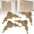 thumbnail image 3 of LAMIRO 4Pcs Wooden Carved Corner Onlay Applique Furniture Mouldings Decal Decor, 3 of 7