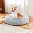 thumbnail image 2 of EDX 24-Inch Plush Round Dog Bed for Medium Sized Dogs - Machine Washable, Cozy Brown Haven for Your Furry Friend, Gray, 2 of 8
