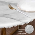 thumbnail image 3 of Marble Round Tablecloth, Fitted Table Cover with Elastic for 45"-54" Round Tables, Modern Grey White Rock Monochrome Simple Table Cloth Outdoor Indoor Dinning Party Waterproof Tablecloths, 3 of 7
