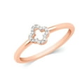 thumbnail image 2 of CARATS FOR YOU Round Cut White Natural Diamond In 14K Rose Gold Plated Open Clovrr Diamond Ring For Women (0.06 Carat, I-J Color, I2-I3 Clarity), Ring Size-6, 2 of 5