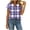 09# Purple, variant on Ihhxva Tops for Women Plaid Button-Up Blouse Fit Button Detail Moisture-Wicking V-Neck Short Sleeve Shirt S-2XL