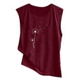 thumbnail image 4 of cfhntfmh Womens Tank Tops Sleeveless Fitted Crewneck Tees Fashion Print Plain Color Summer T-Shirts, 4 of 5