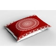 thumbnail image 2 of Red Mandala Pillow Sham Traditional Ethnic Asian Paisley Design with Side Frame Borders Image, Decorative Standard King Size Printed Pillowcase, 36 X 20 Inches, Burgundy and White, by Ambesonne, 2 of 2