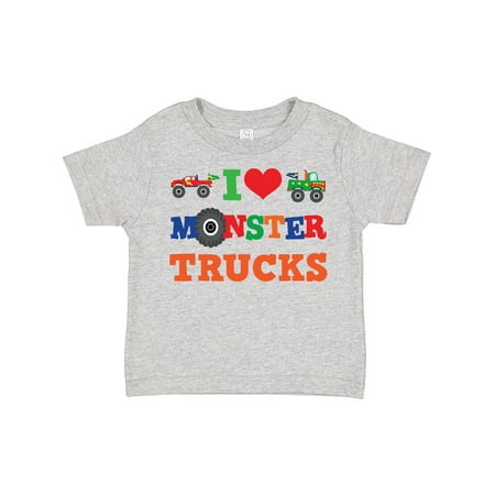 

Inktastic I Love Monster Trucks Gift Toddler Boy or Toddler Girl T-Shirt