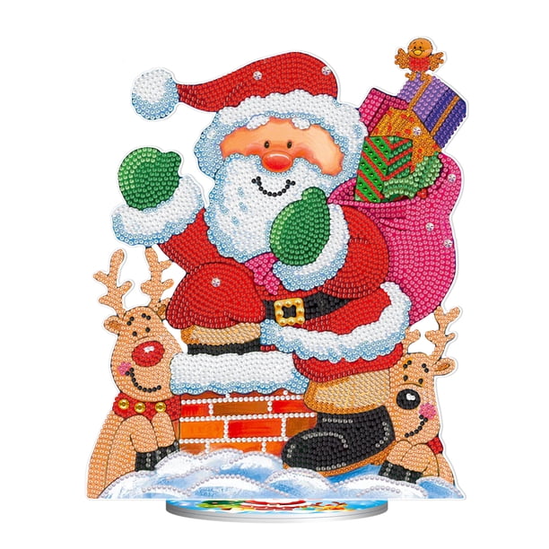 Pintura de diamantes 5D, adorno de diamantes de imitación, taladro en forma especial, regalo de Navidad para niños DIY