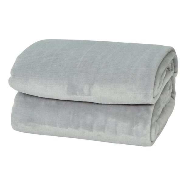 Style Basics Silky Soft Thick Plush Bed Blanket (Grey, Twin 60 X 90)