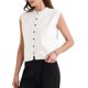 thumbnail image 4 of SUÉTER SIN MANGAS DE ESTILO CHIC INSPIRADOR PARA MUJER, CON BOTONES, CROCHET Y TEJIDO GRUESO, TALLA XS, BLANCO, 4 of 6